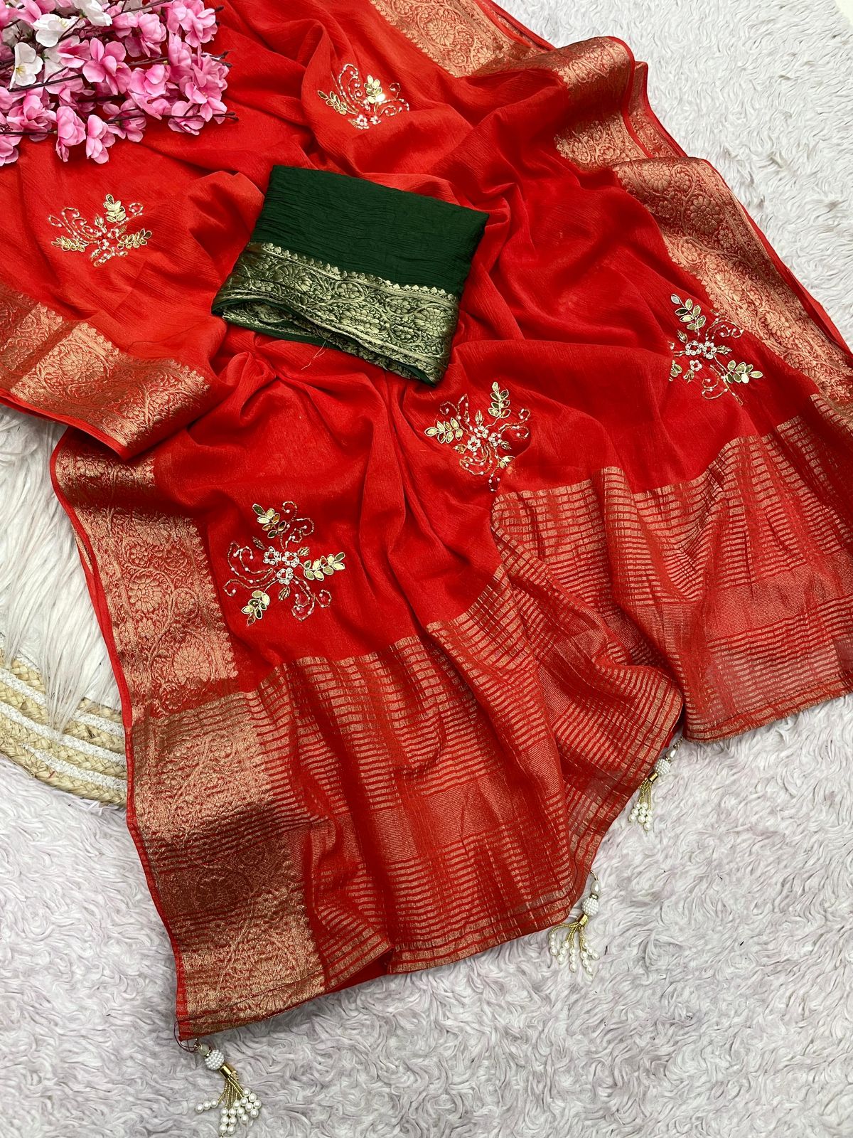 Kayatri New Classic Simar Silk Saree with Exclusive Cutdana Embellishment