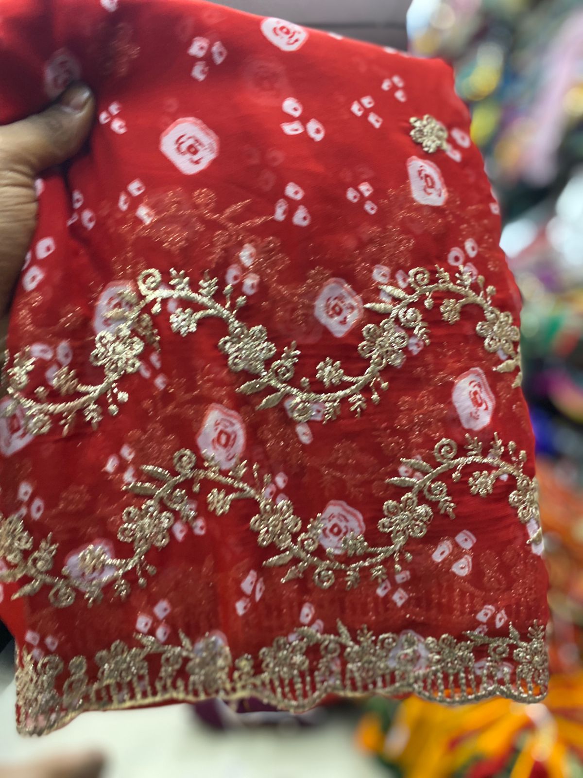 Kayatri New Royal Women Choice Bandhani Print Georgette Saree with Zari Highlights