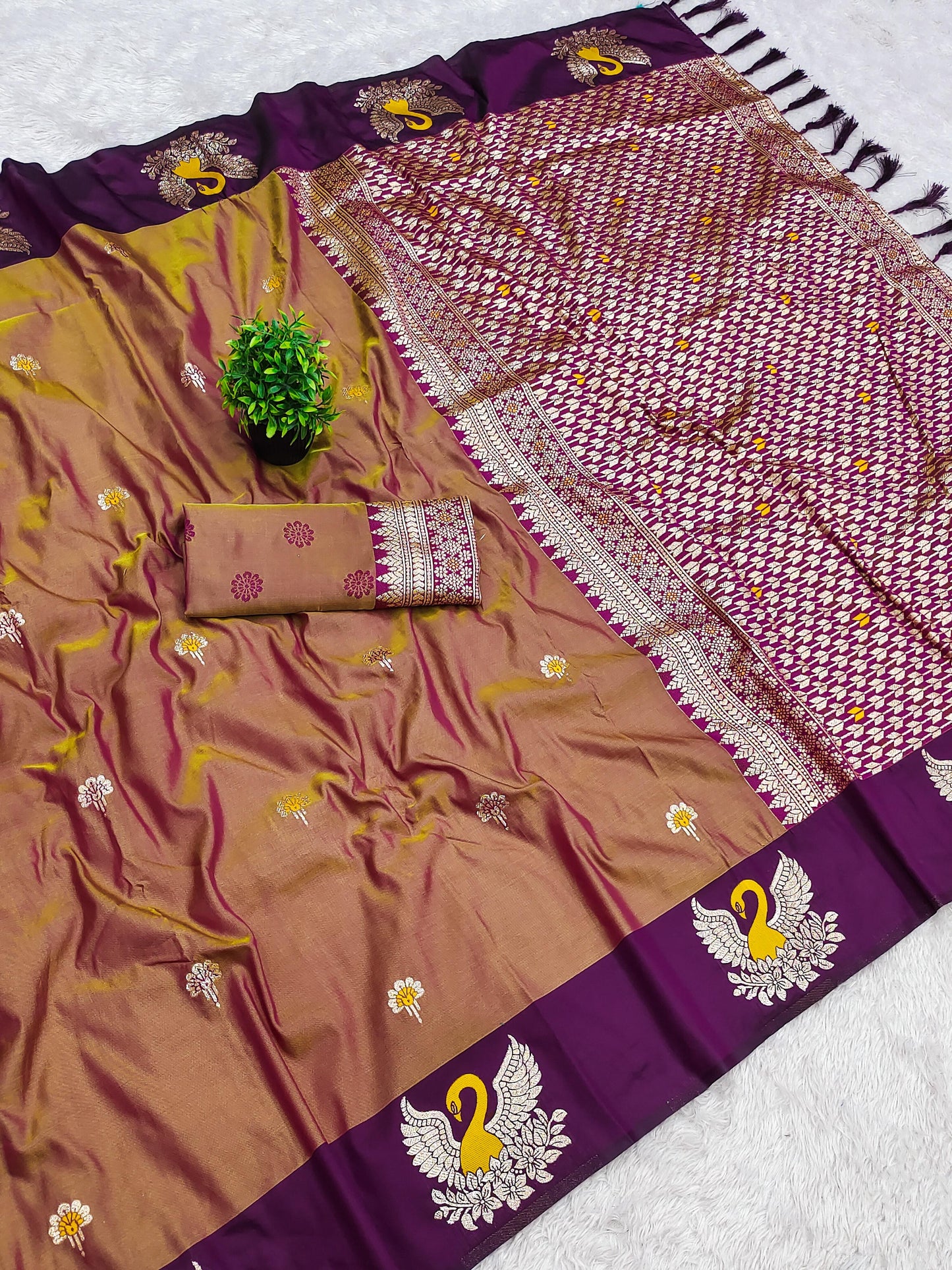 Kayatri New Premium Soft Banarasi Silk Saree with Zari-Meenakari Design