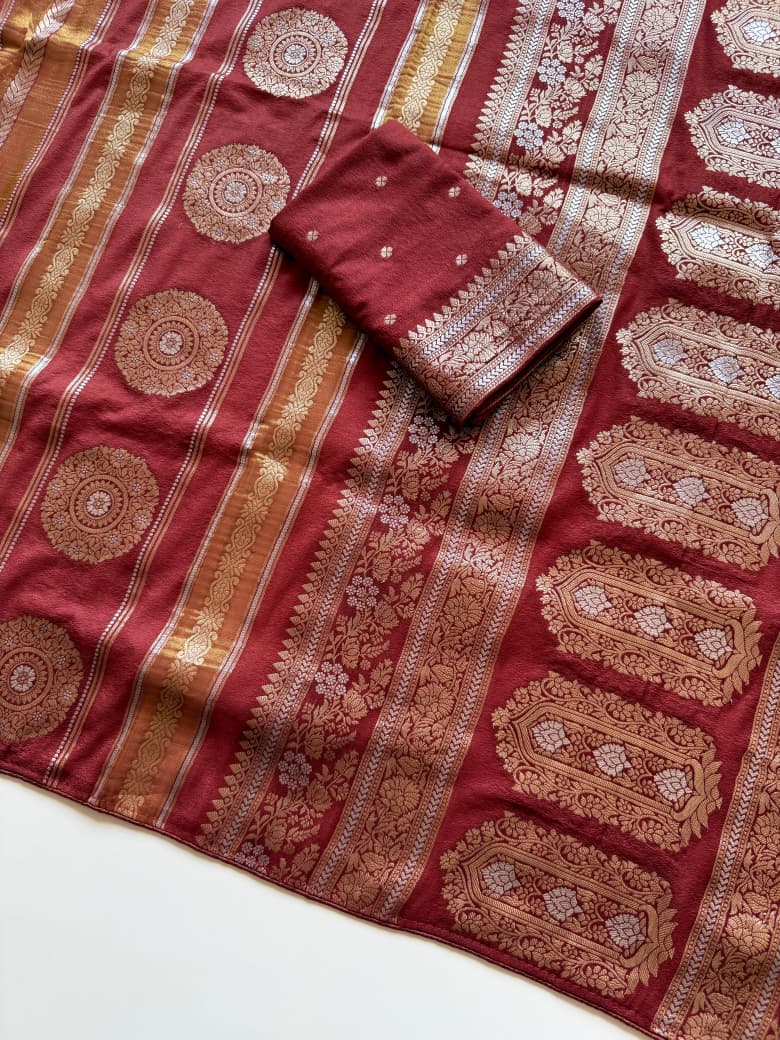 Kayatri New Classic Chinya Tissue Nylon Viscose Saree with Elegant Rich Pallu