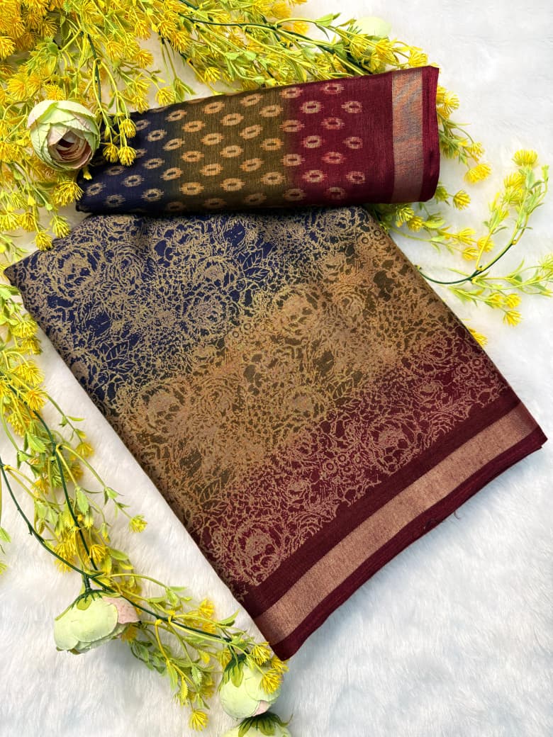 Kayatri New Classic Pen Kalamkari Kashmiri Cotton Silk Saree with Contrast Border