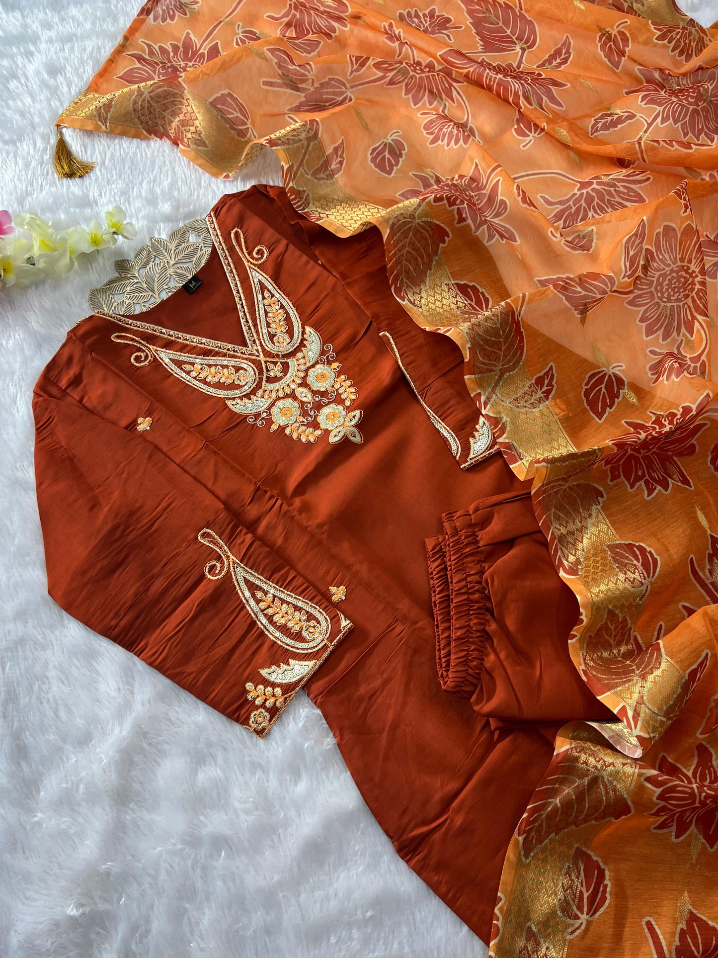Kayatri New Graceful Roman Silk Suit with Embroidery & Digital Printed Heavy Dupatta