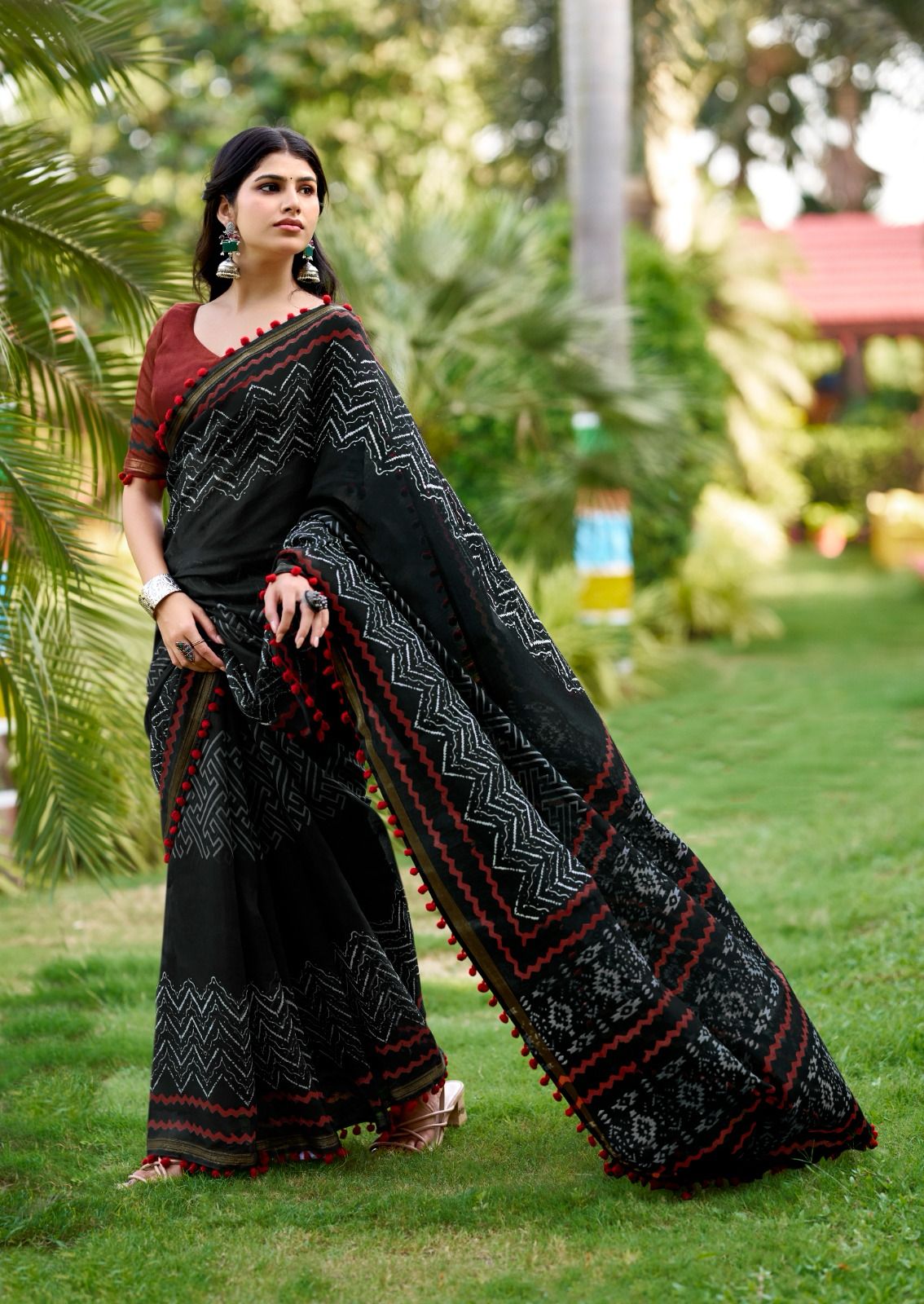 Kayatri New Soft Cotton With Pum Pum Border Saree