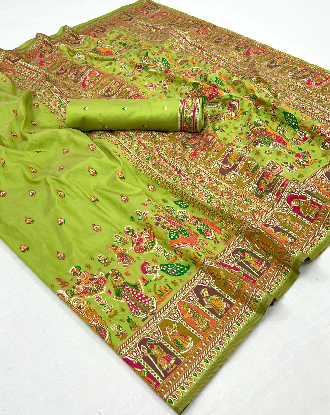 Kayatri New Pure Pashmina Silk Meenakari Weaving Saree
