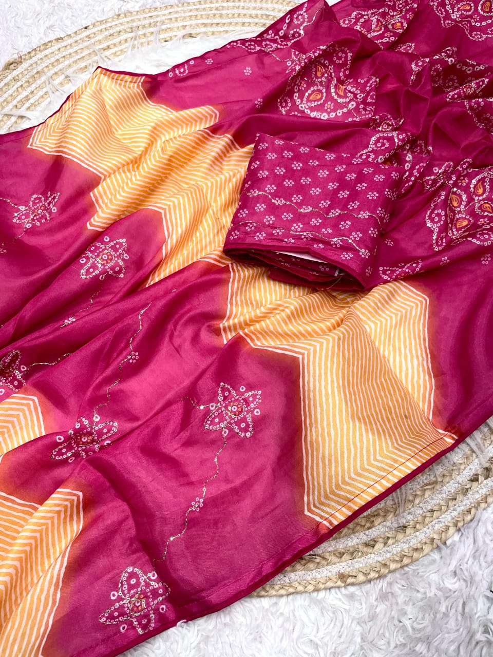 Kayatri New Designer Tussar Khtha Work Saree