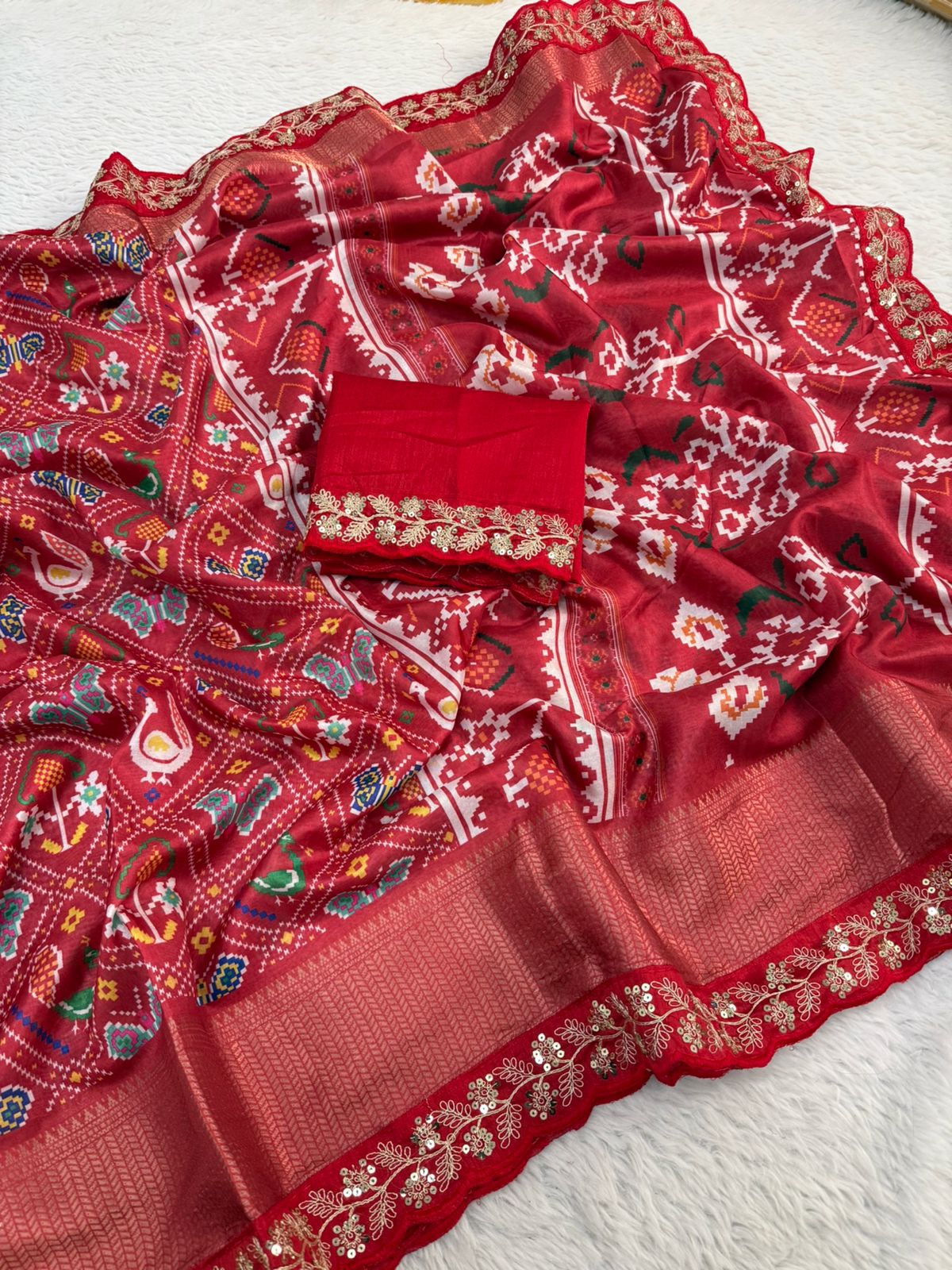 Kayatri New Dola Banarasi Weaving Digital Print Saree
