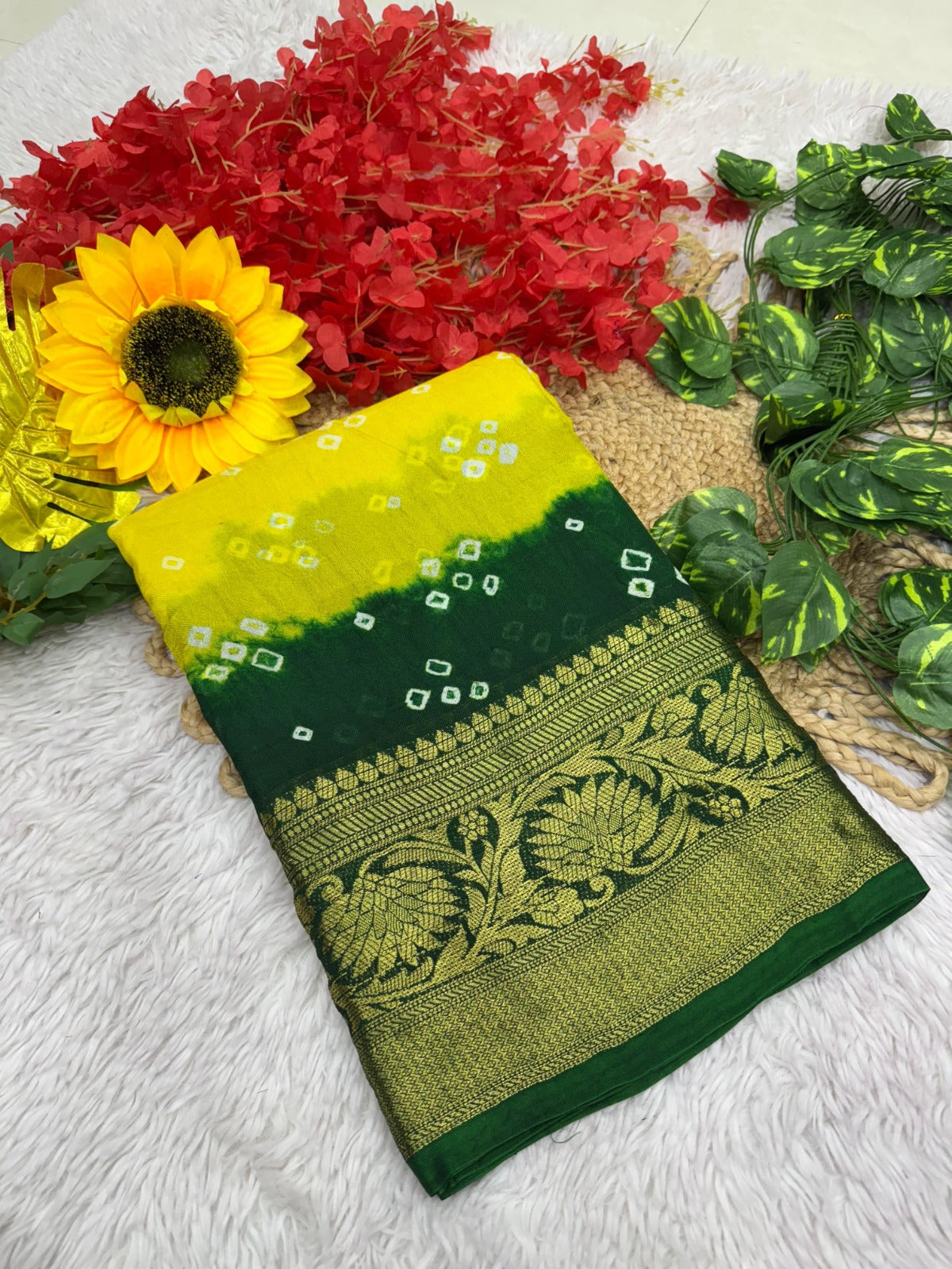 Kayatri New Cotton Silk Hand Daing Saree