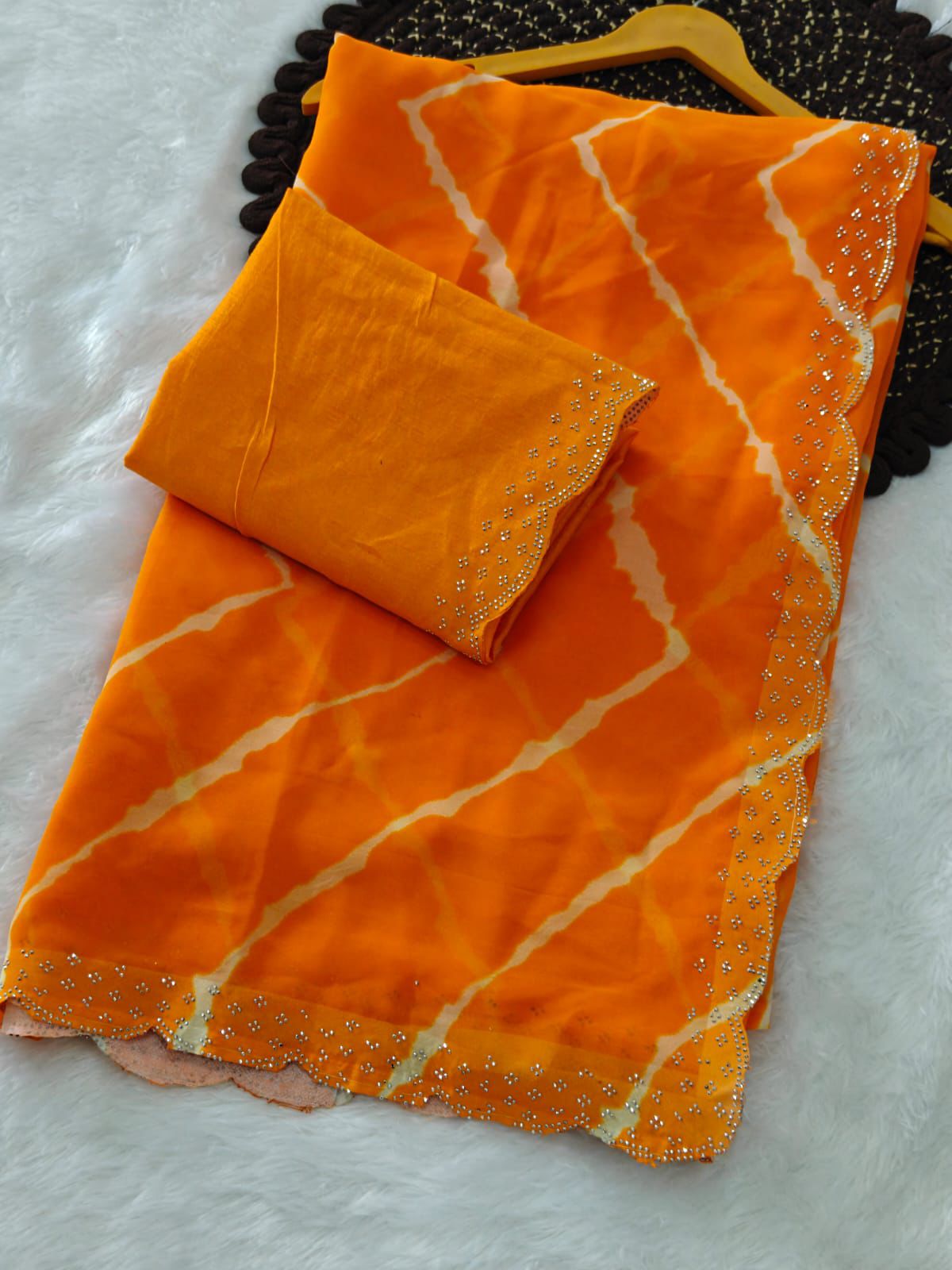 Kayatri New Georgette Bandhni design pattern Saree