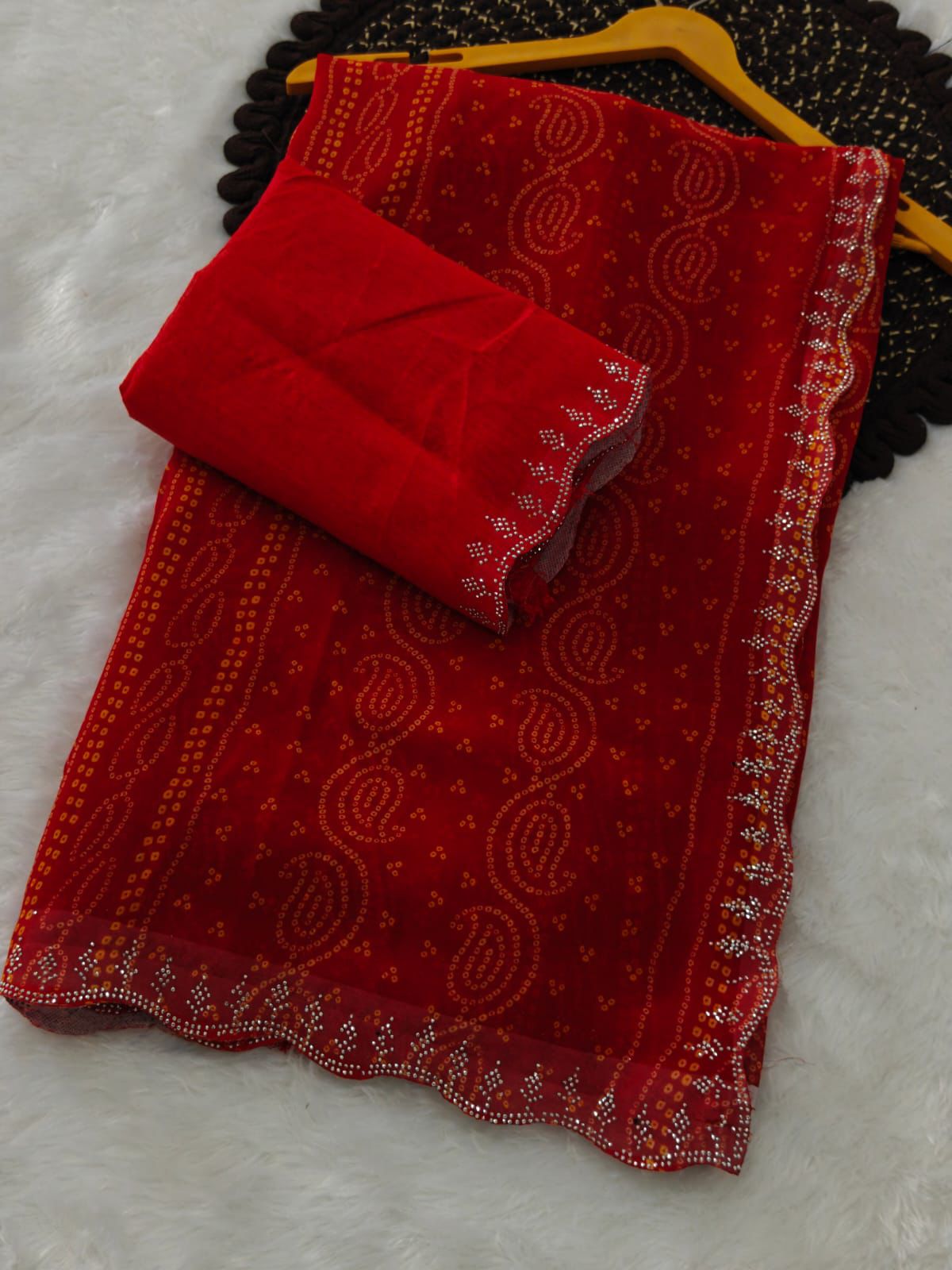 Kayatri New Georgette Bandhni design pattern Saree