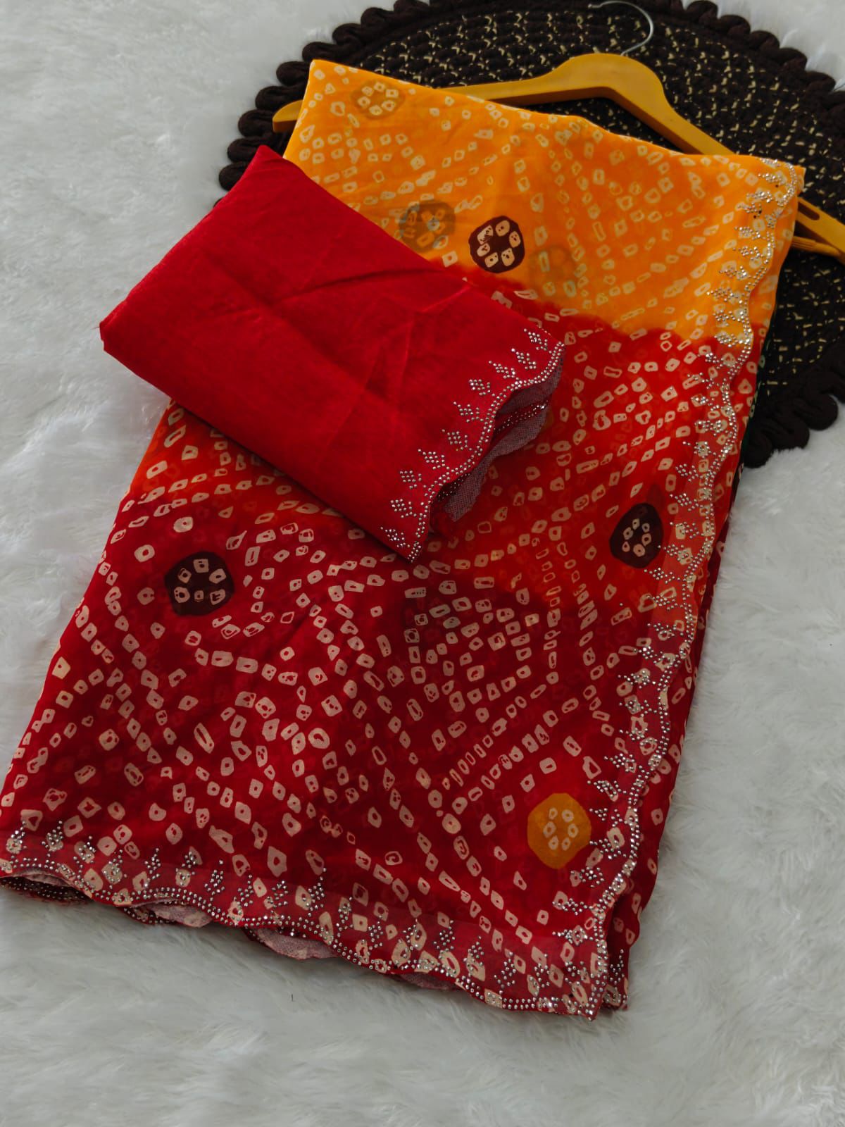 Kayatri New Georgette Bandhni design pattern Saree