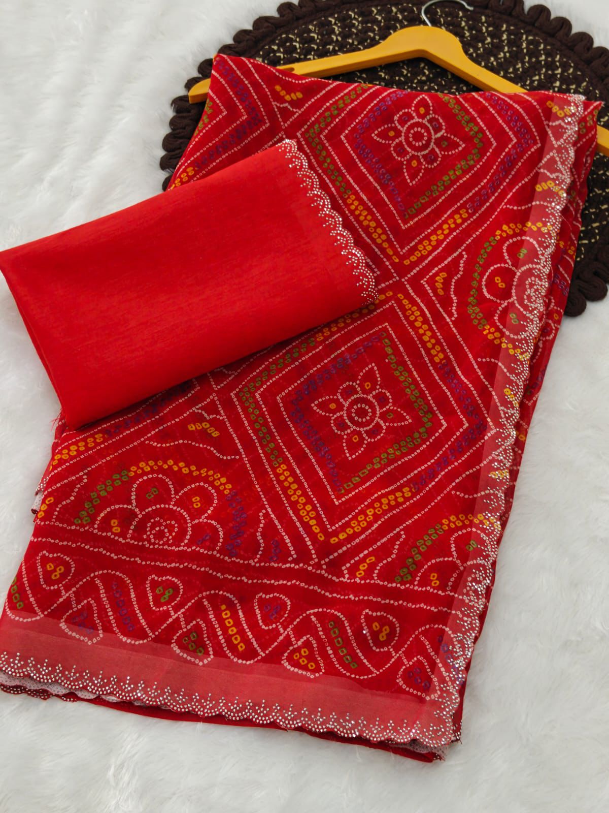 Kayatri New Georgette Bandhni design pattern Saree