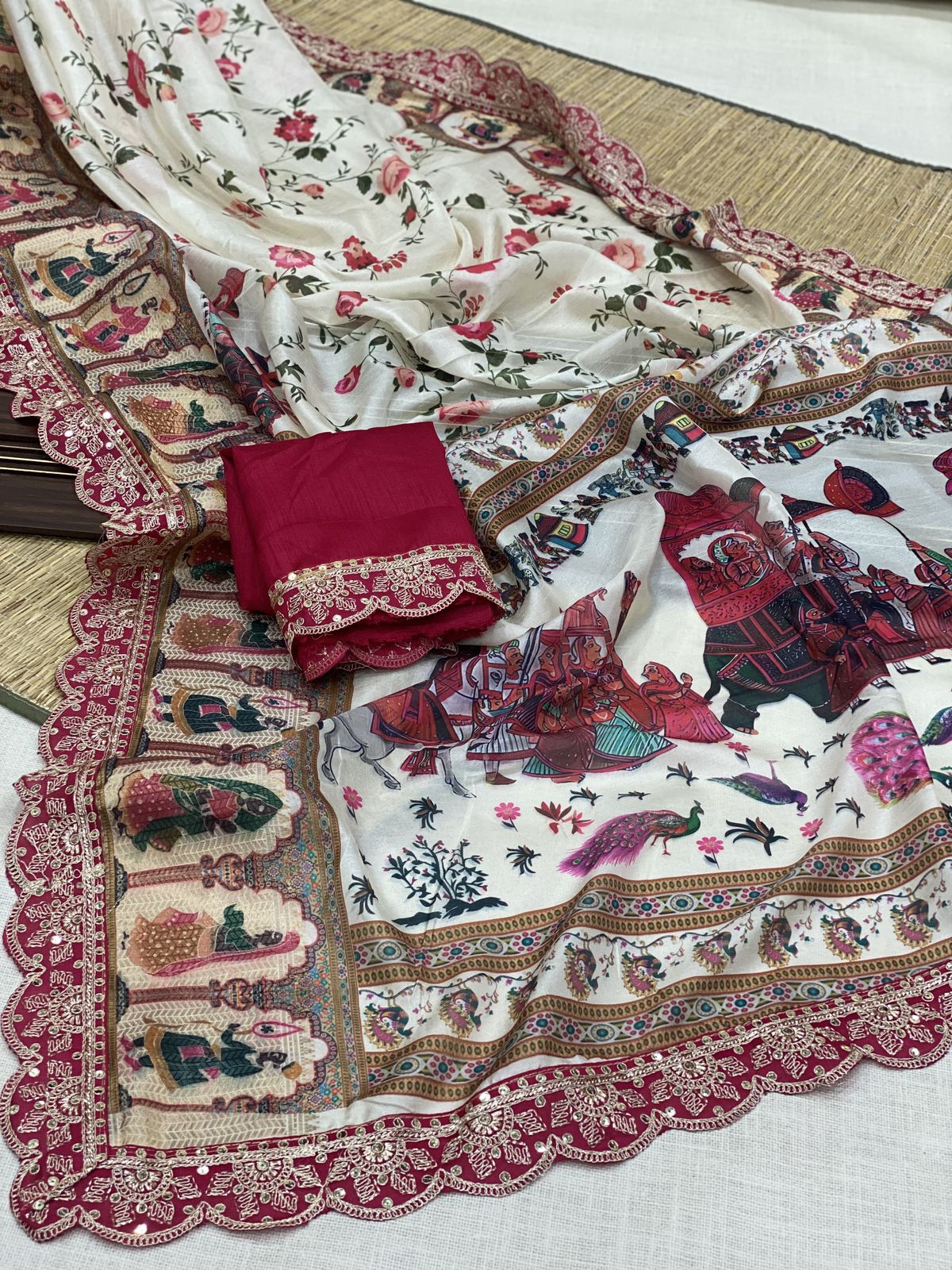 Kayatri New Banarasi Dola Silk Weaving And Digital Print Saree