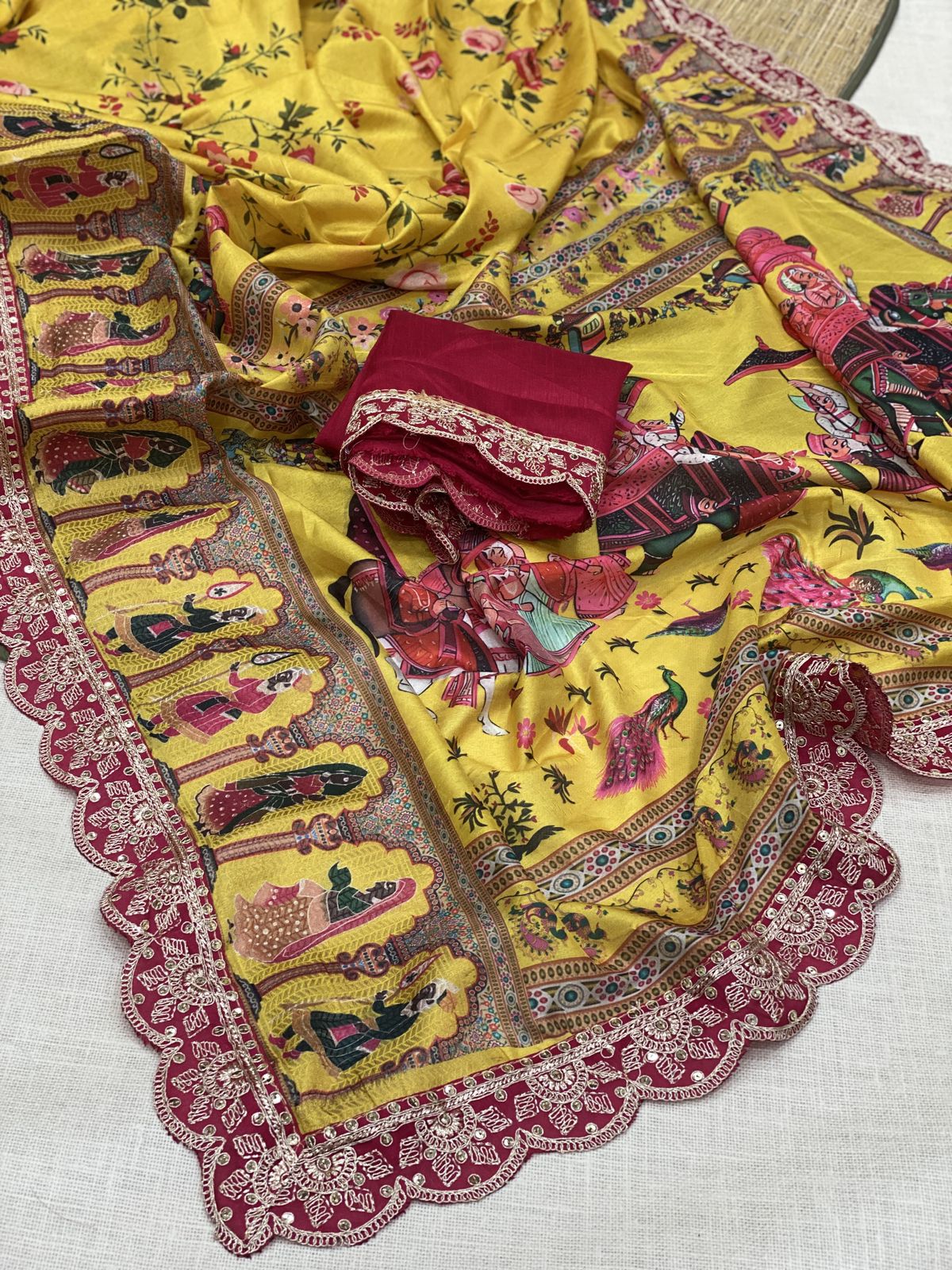 Kayatri New Banarasi Dola Silk Weaving And Digital Print Saree
