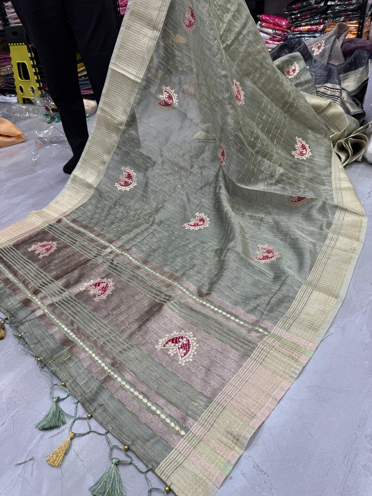Kayatri New Tissue Silk With Gota Patti work Saree