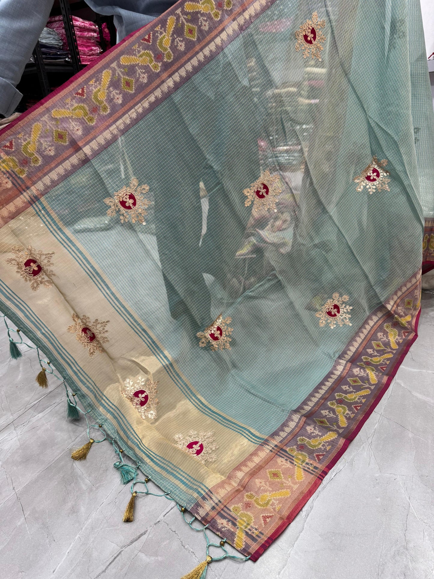 Kayatri New Tissue Silk With Gota Patti work Saree