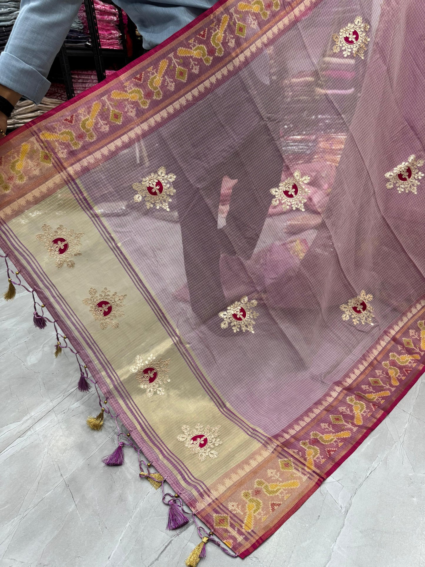 Kayatri New Tissue Silk With Gota Patti work Saree