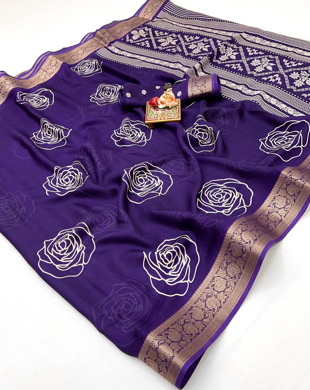 Kayatri New Launch Calcutta Moss Mellow Georgette Sarees with Zari Borders