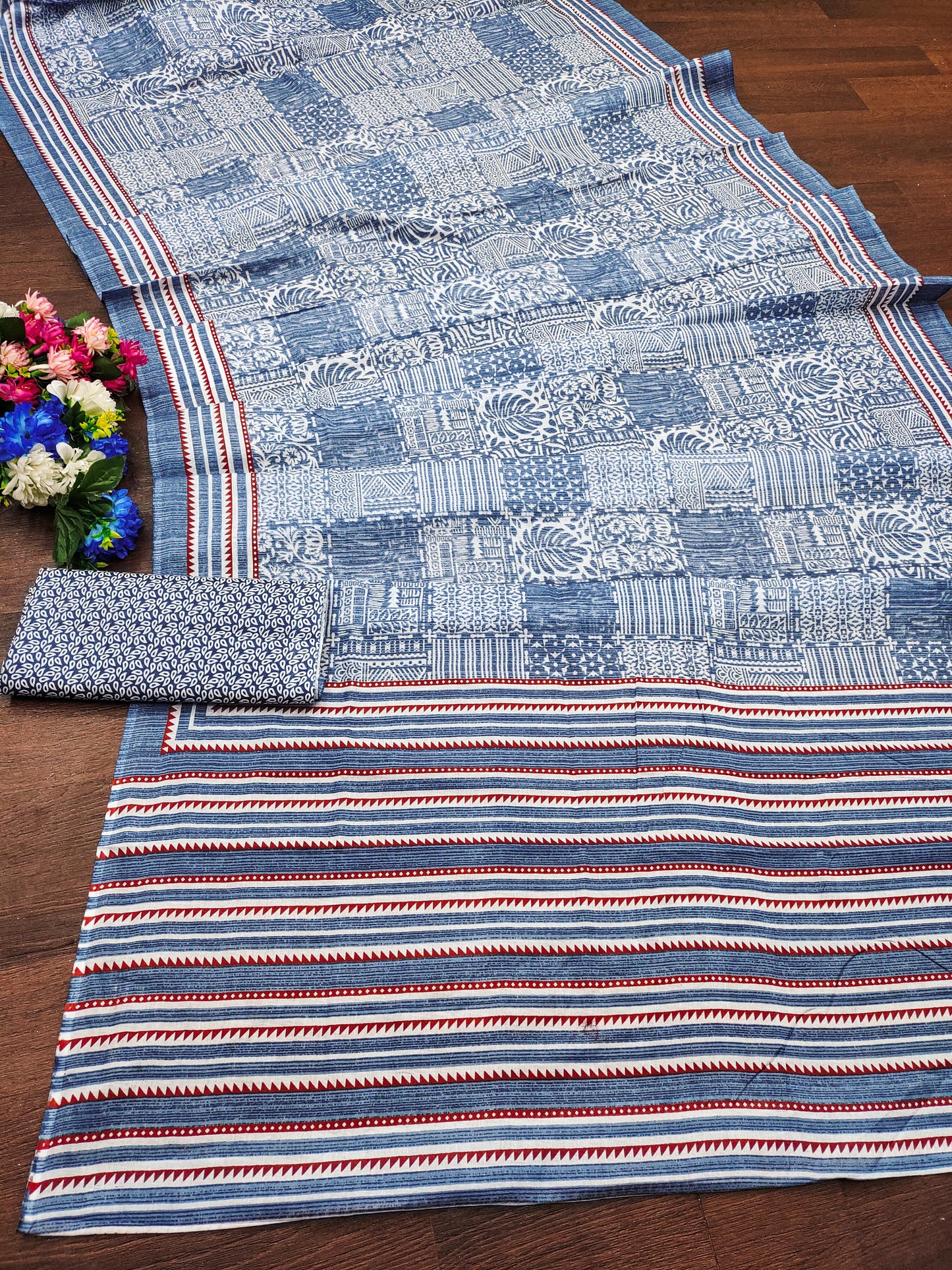 Kayatri New Elegant Bagru Print Pure Cotton Saree for Everyday Wear