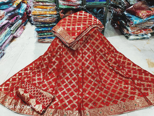 Kayatri Rajasthani Bandhej Ghatchola Style Lehenga