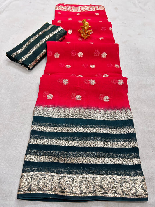 Kayatri Beautiful Jaipuri 2 Shadded Dai Saree