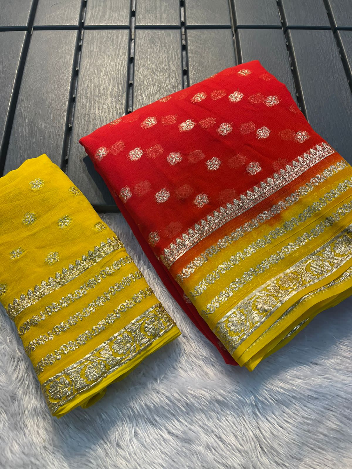 Kayatri Beautiful Jaipuri 2 Shadded Dai Saree
