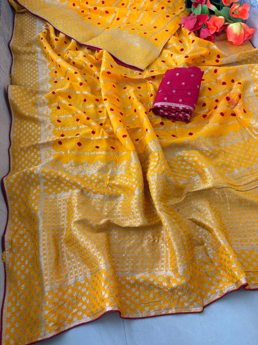 Kayatri Pure Munga Silk Zari Weaving Saree
