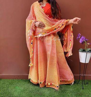 Kayatri New Kota Doria Leheriya Style Lehenga