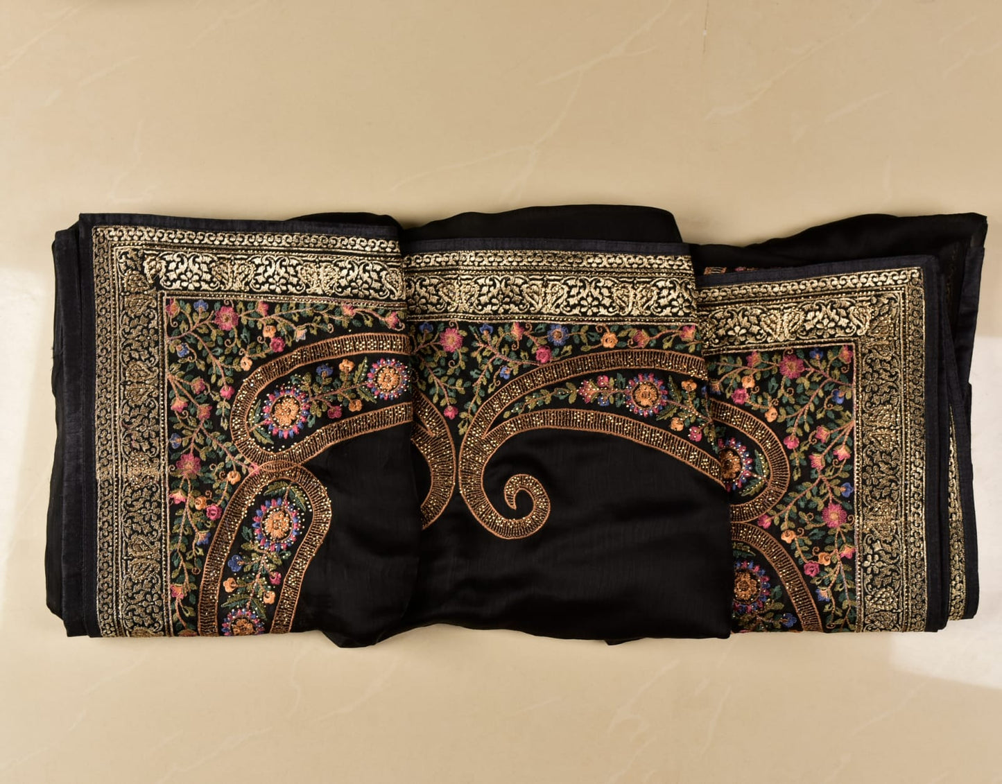 Kayatri New Synthetic Chinon With Embroidery Work Saree