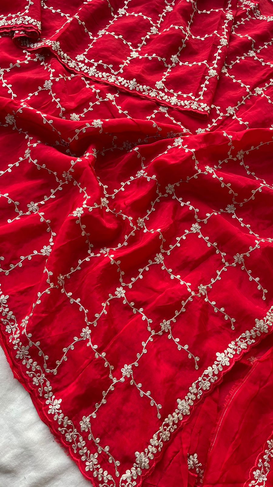 Kayatri New H O Silk Crepe Pittan Jaal Work Saree