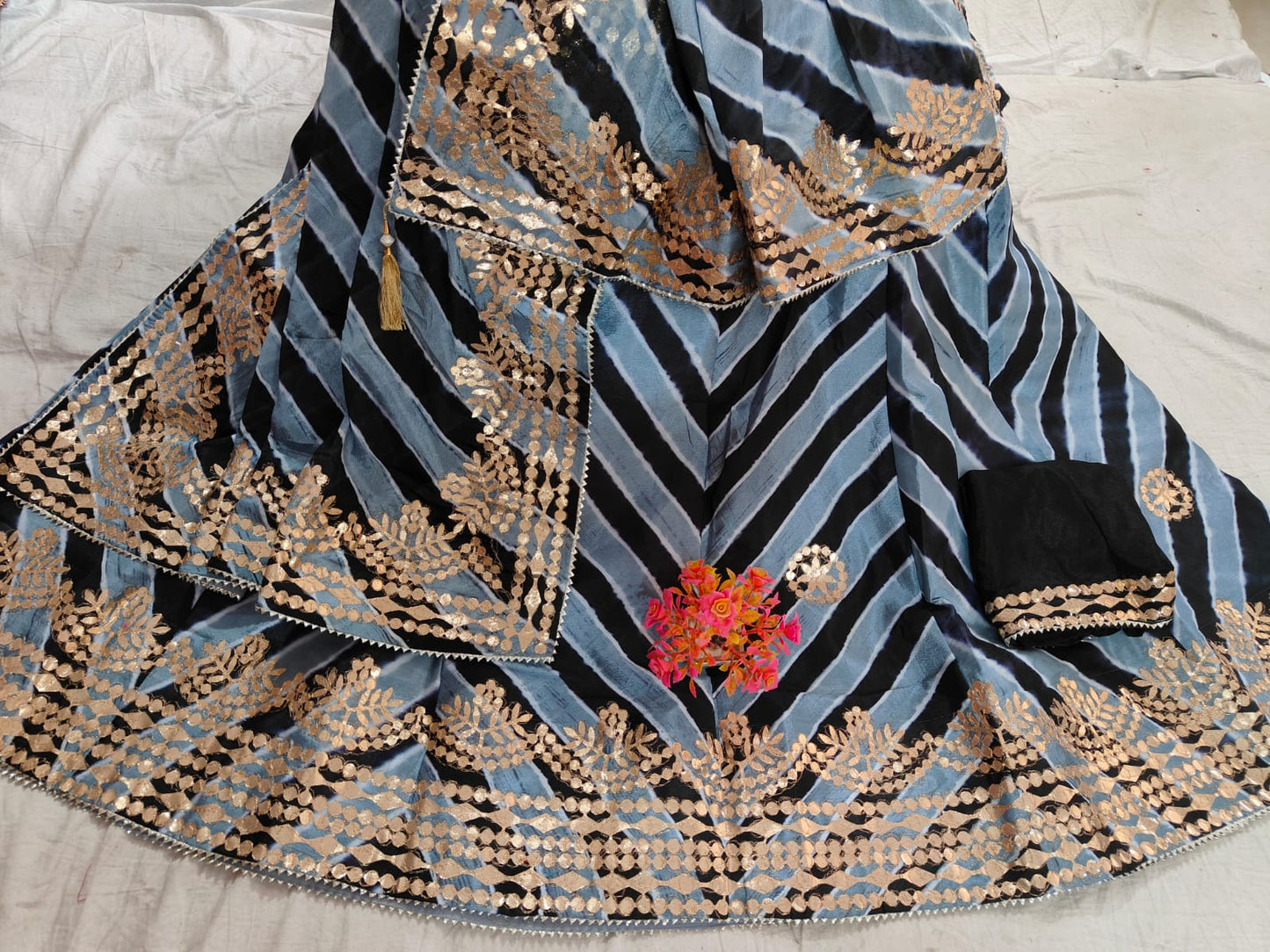 Kayatri New Traditional Beautiful Lahriya Dyeing Lehenga