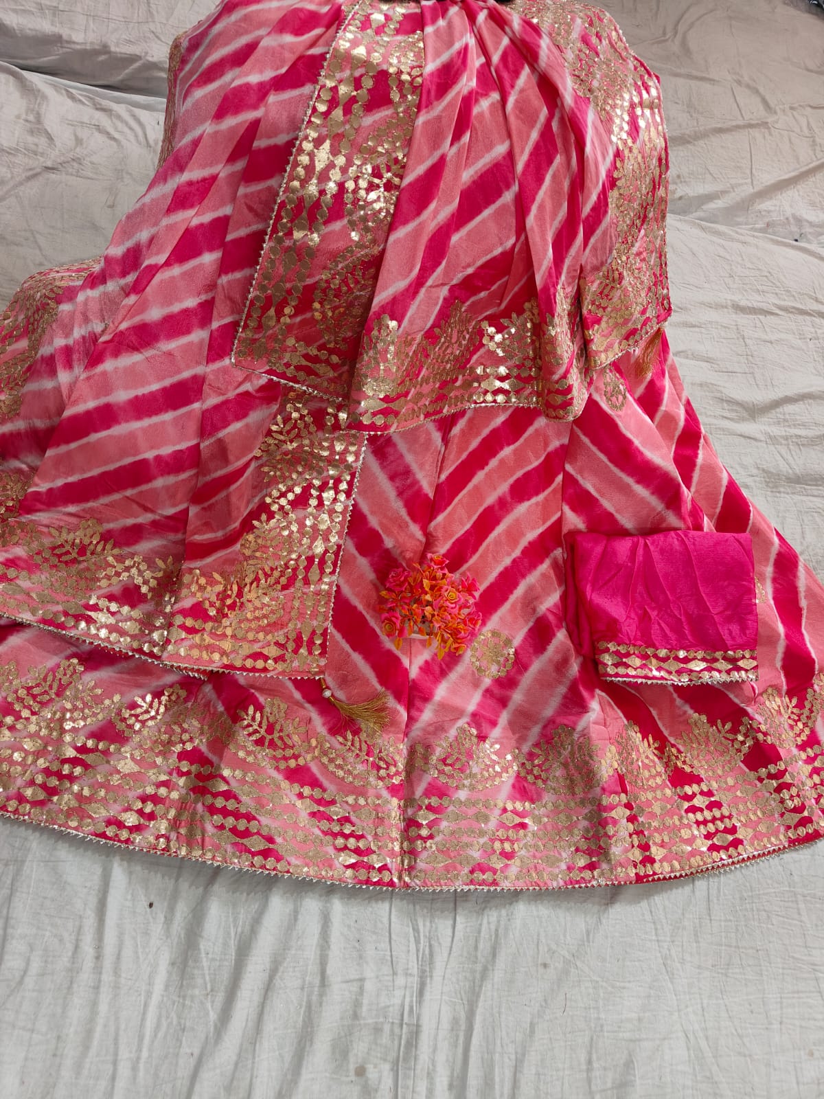 Kayatri New Traditional Beautiful Lahriya Dyeing Lehenga