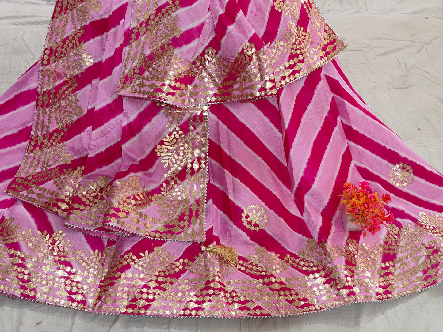 Kayatri New Traditional Beautiful Lahriya Dyeing Lehenga