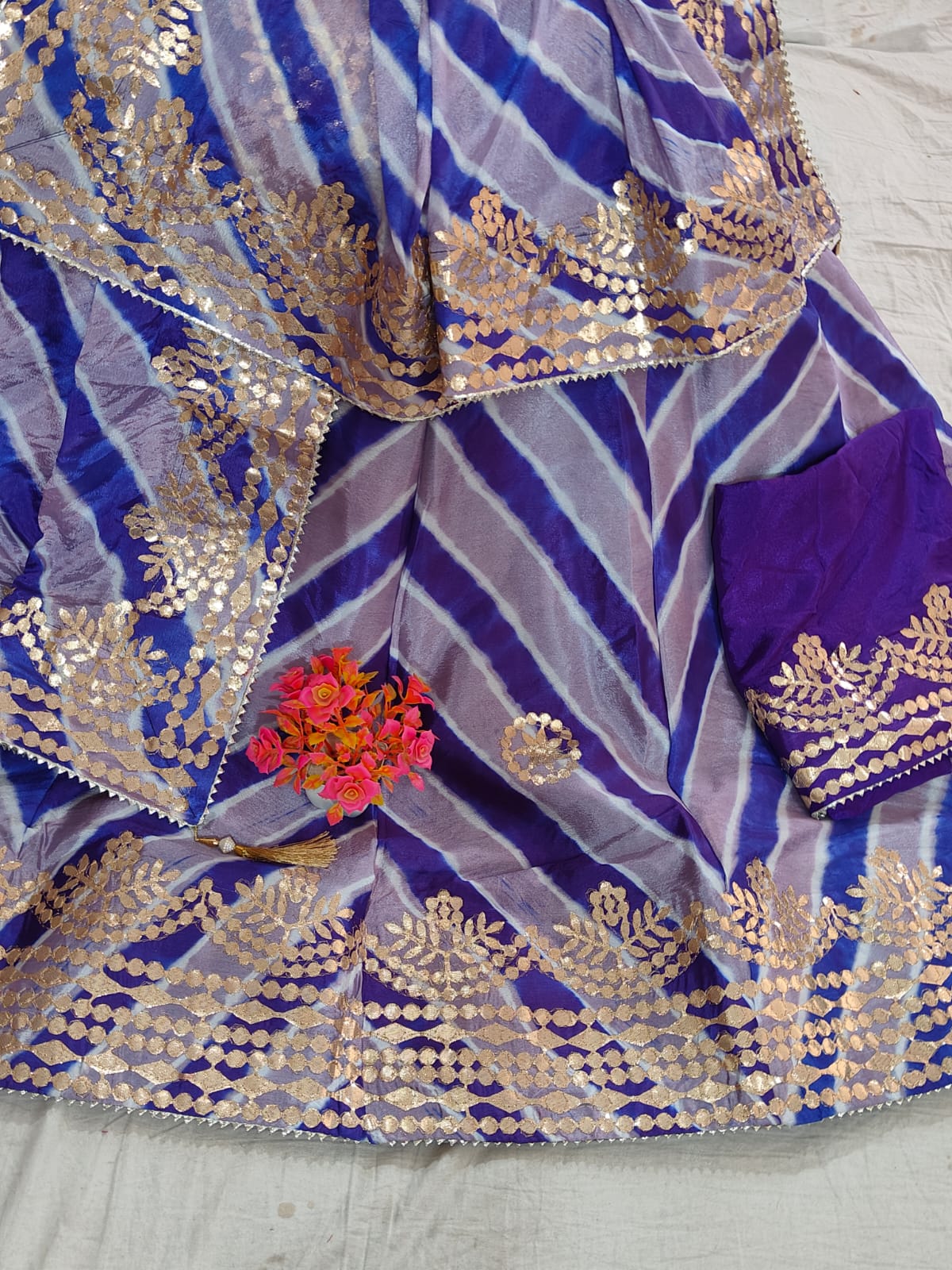 Kayatri New Traditional Beautiful Lahriya Dyeing Lehenga