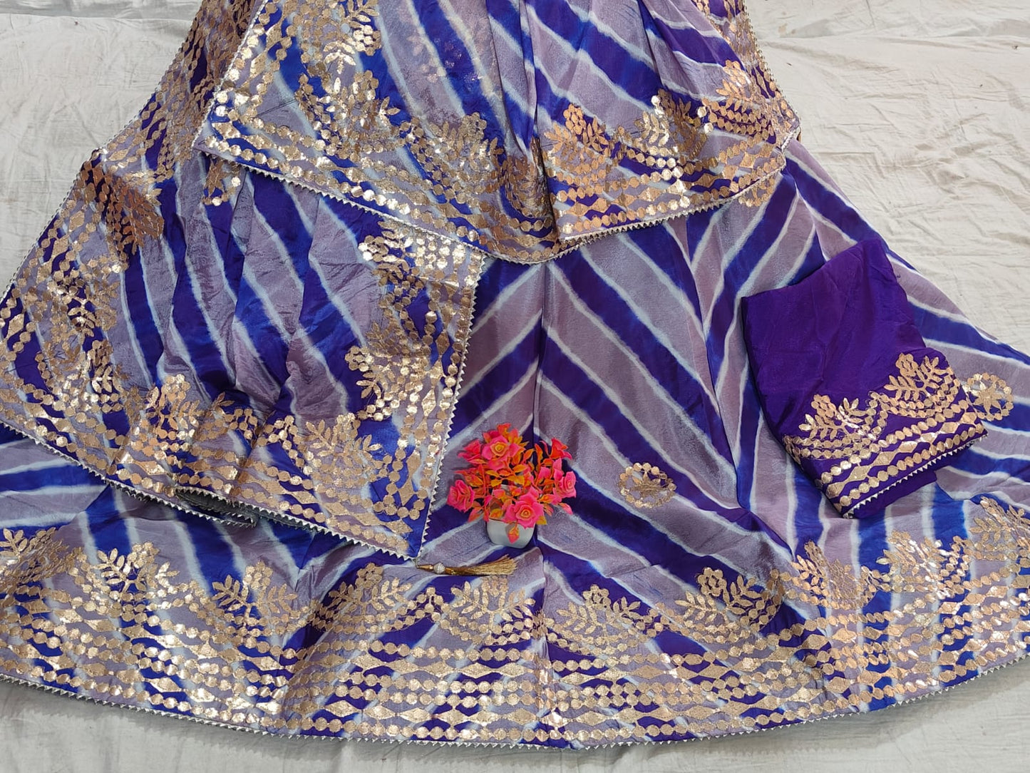 Kayatri New Traditional Beautiful Lahriya Dyeing Lehenga