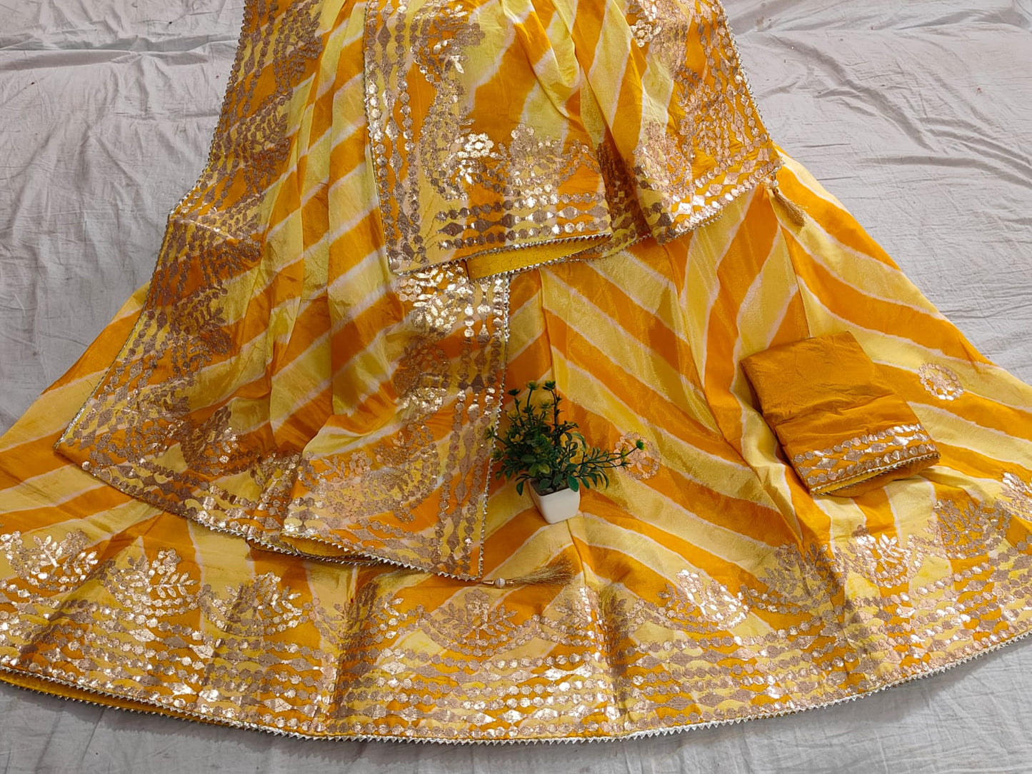 Kayatri New Traditional Beautiful Lahriya Dyeing Lehenga