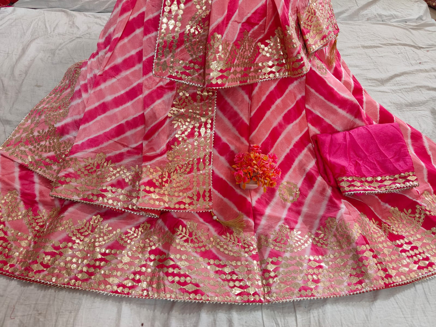 Kayatri New Traditional Beautiful Lahriya Dyeing Lehenga