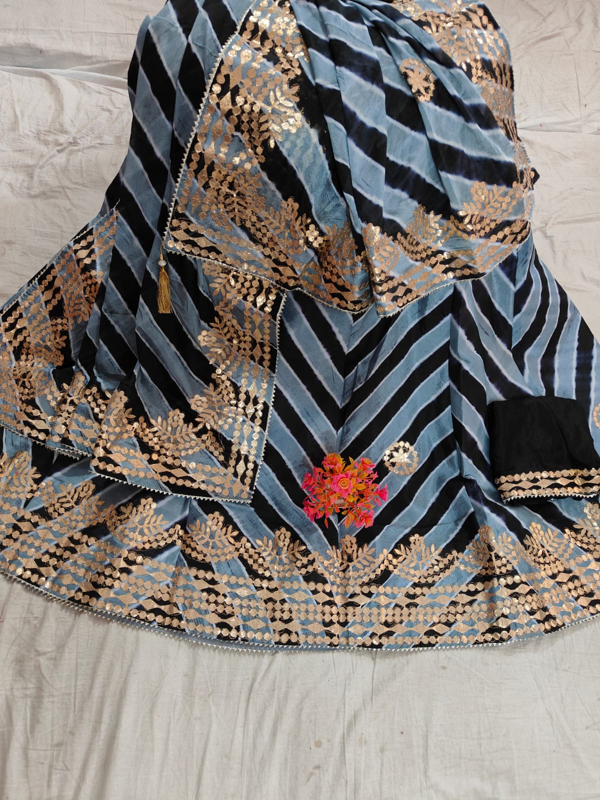 Kayatri New Traditional Beautiful Lahriya Dyeing Lehenga