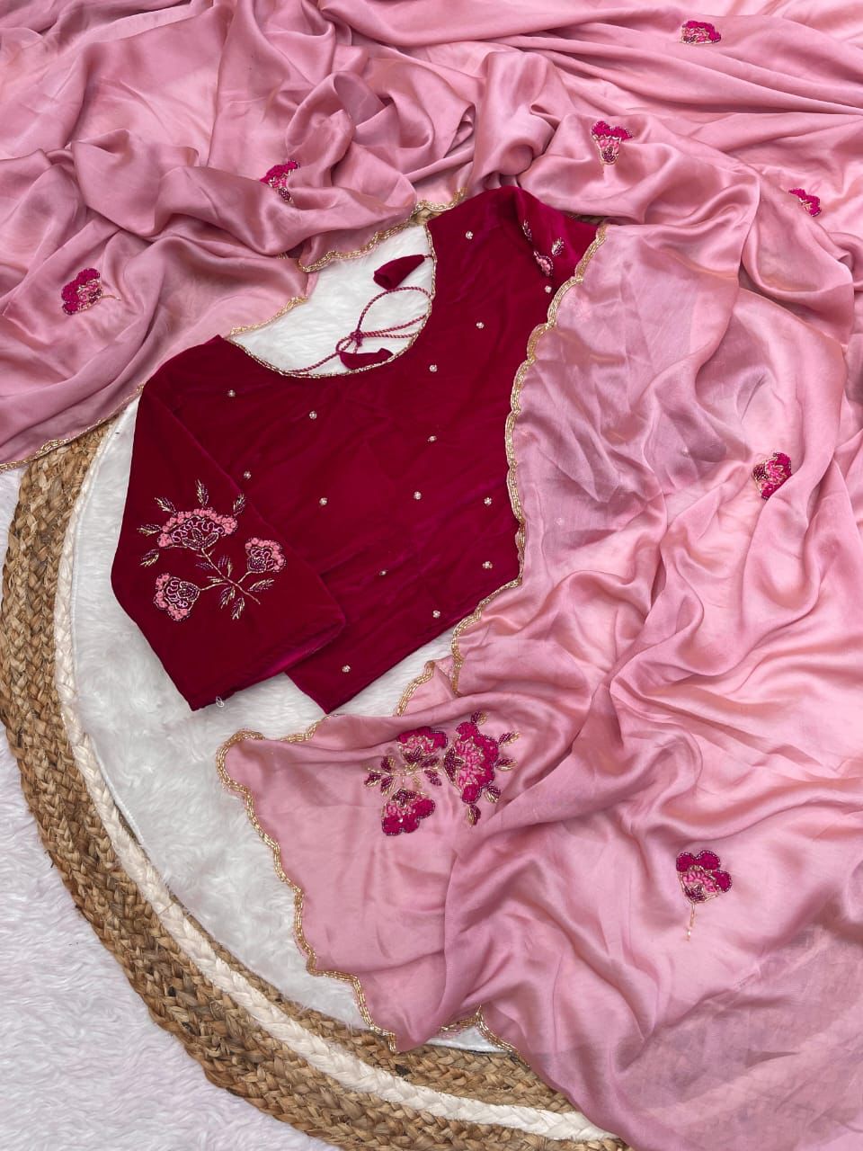 Kayatri New Rangoli Silk Fabric Cutdana Work Saree