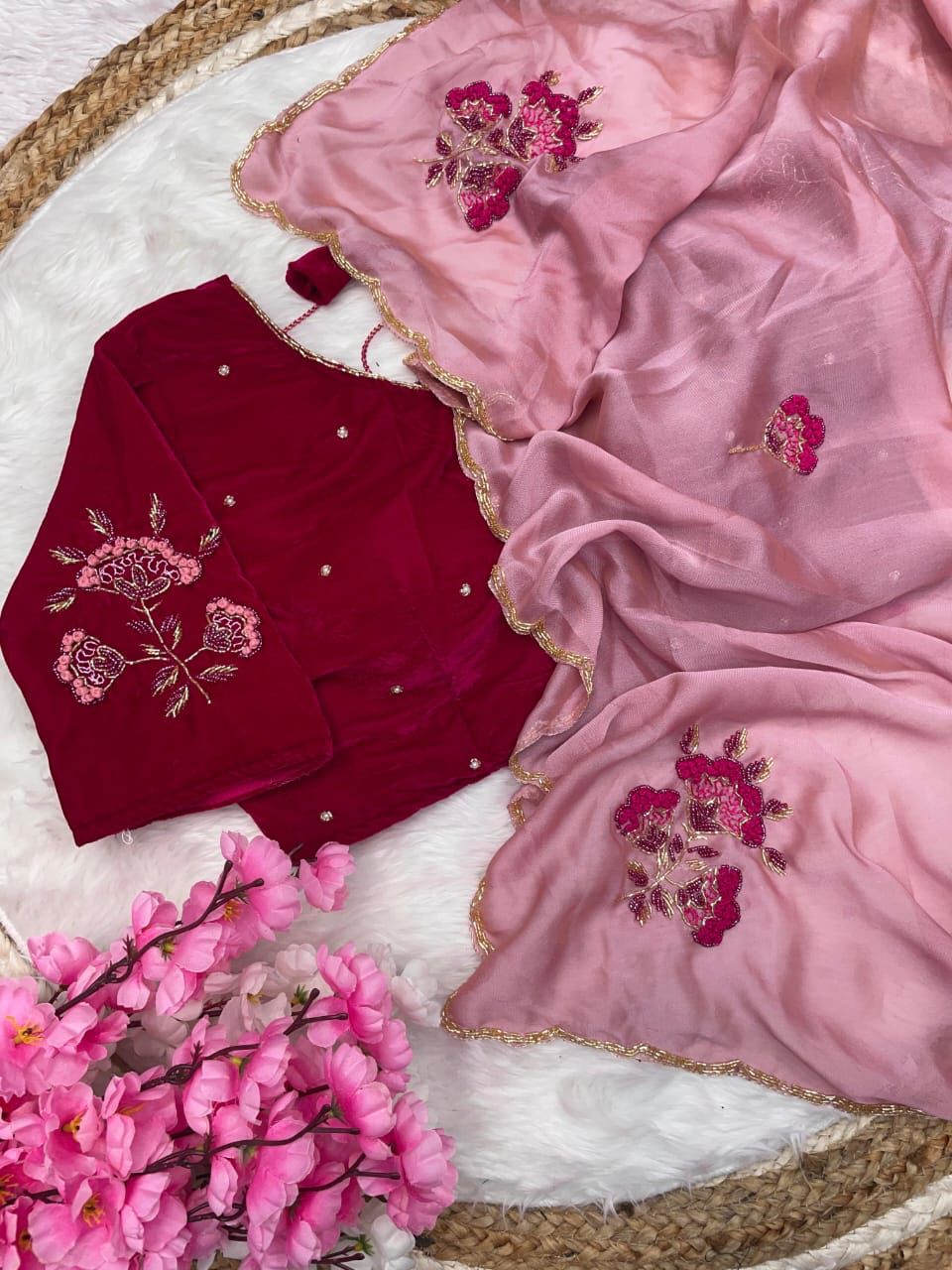 Kayatri New Rangoli Silk Fabric Cutdana Work Saree