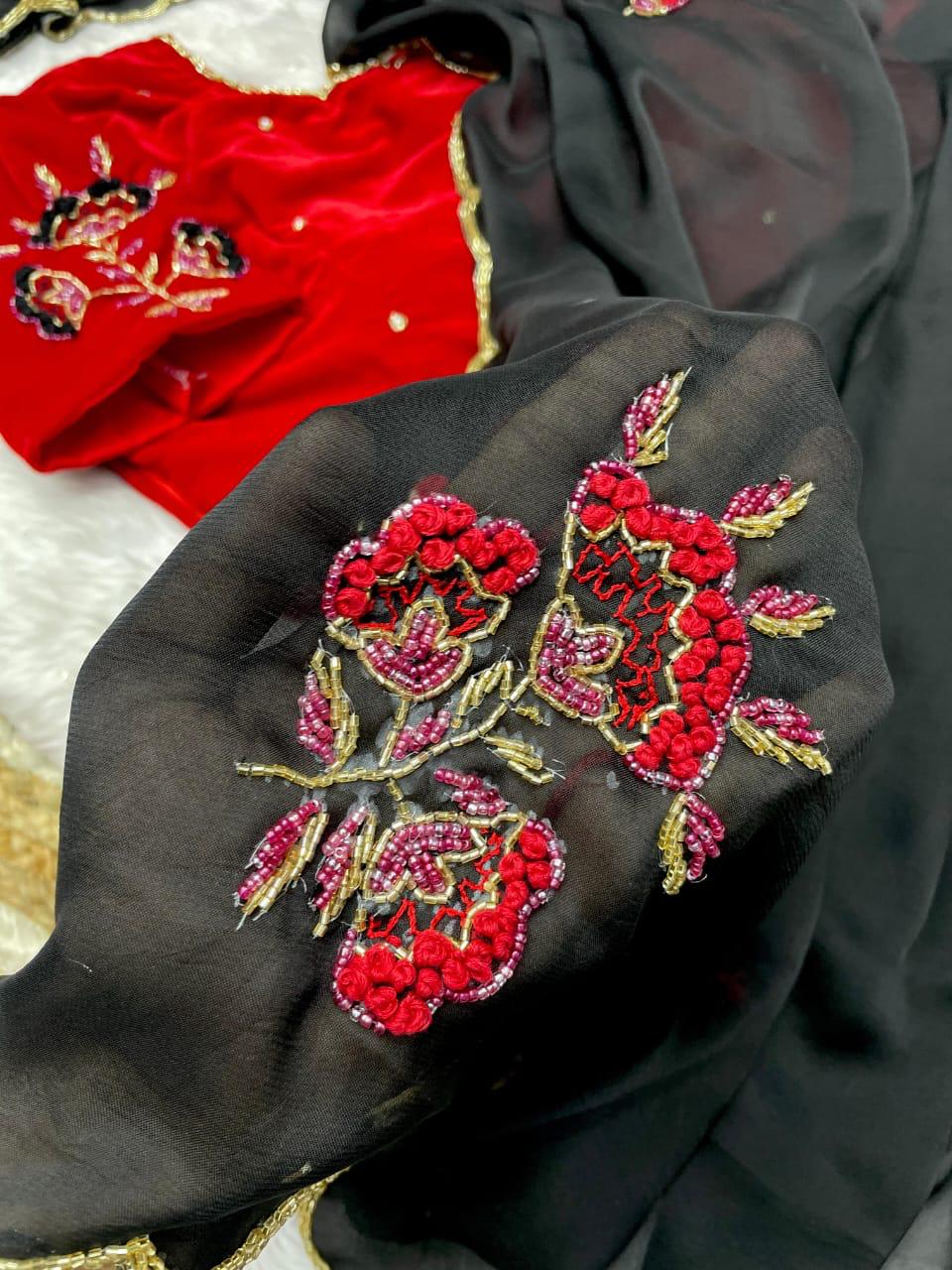 Kayatri New Rangoli Silk Fabric Cutdana Work Saree