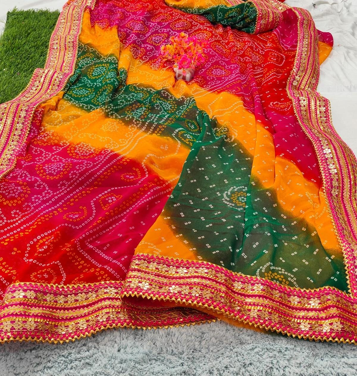 Kayatri New Beautiful Bandhani Style Saree