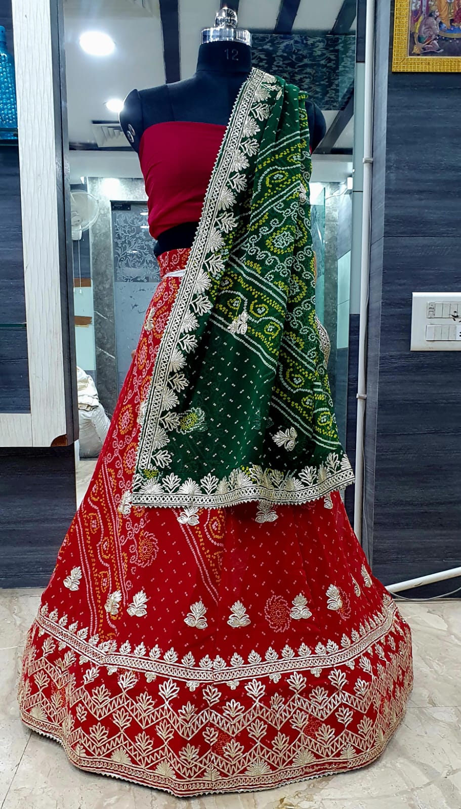 Kayatri Beautiful Traditional Wear Rai Bandhej Lehenga
