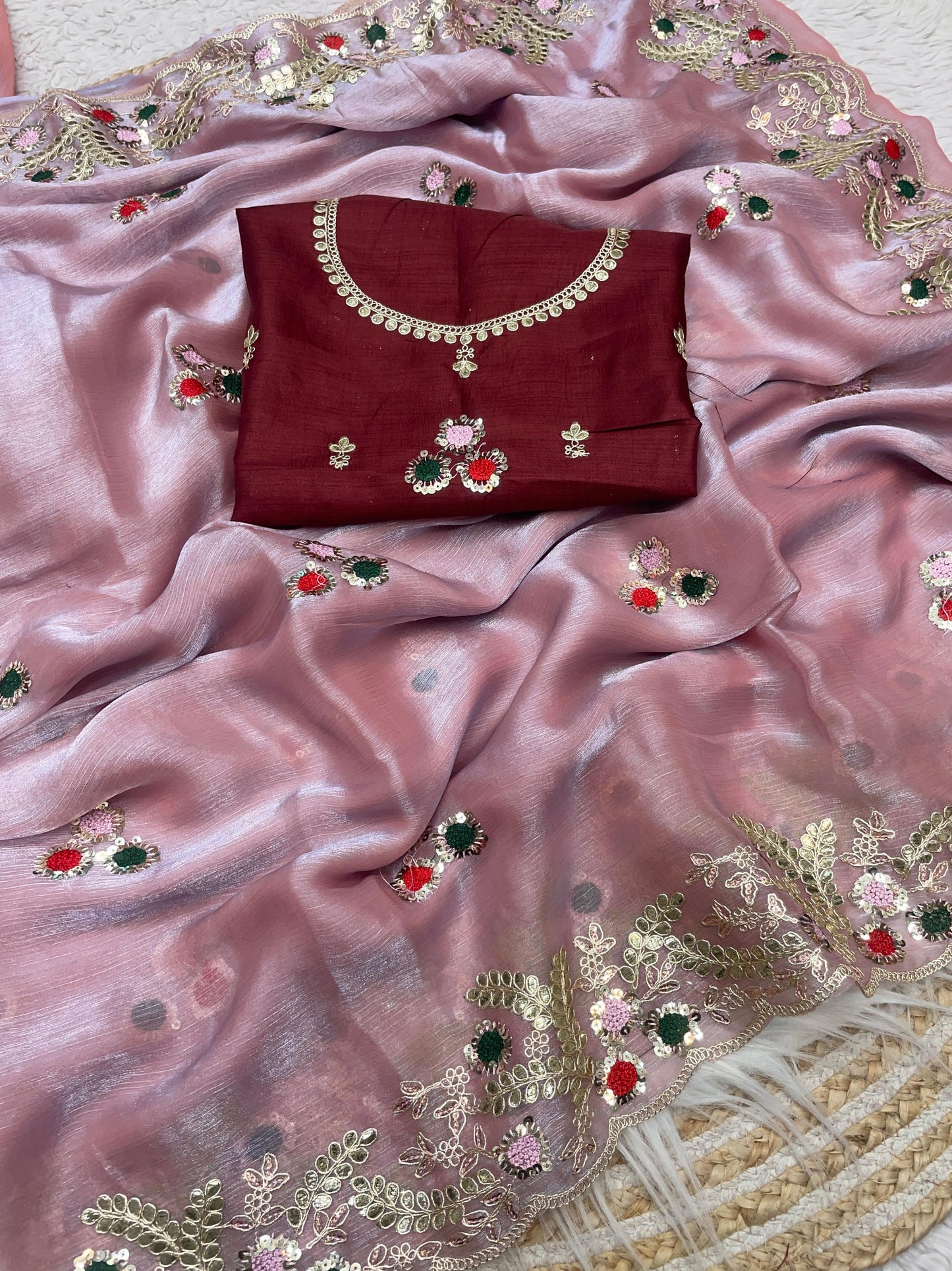 Kayatri Special Chiffon Fabric Sequence Work Saree