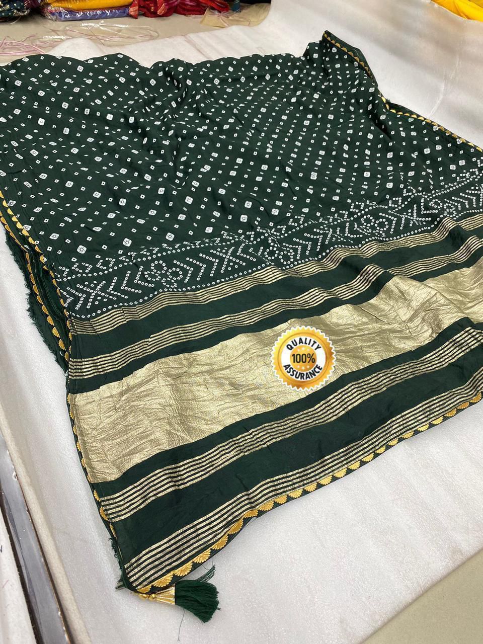 Kayatri New Cotton Silk Handmade Bandhej Print Saree