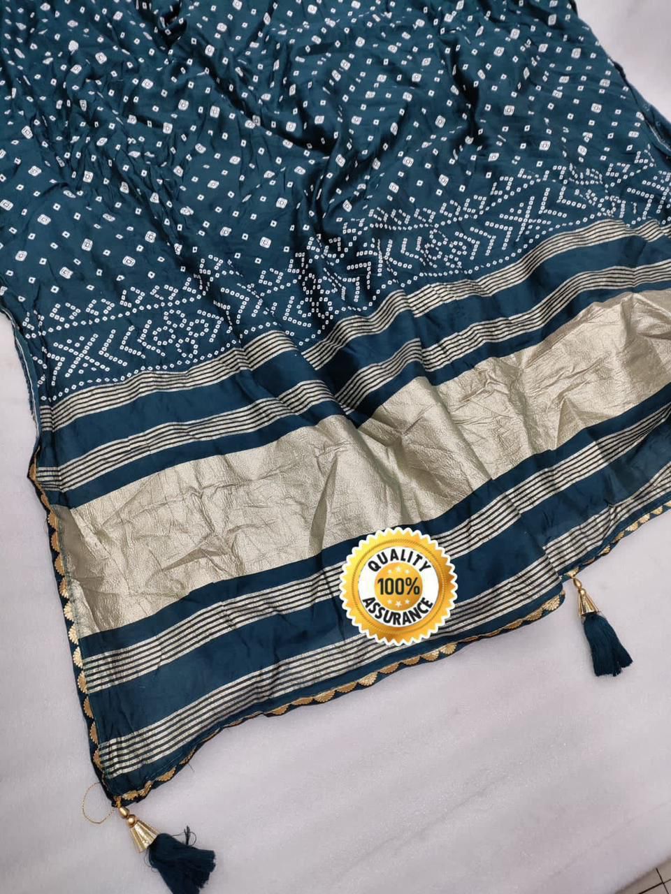 Kayatri New Cotton Silk Handmade Bandhej Print Saree