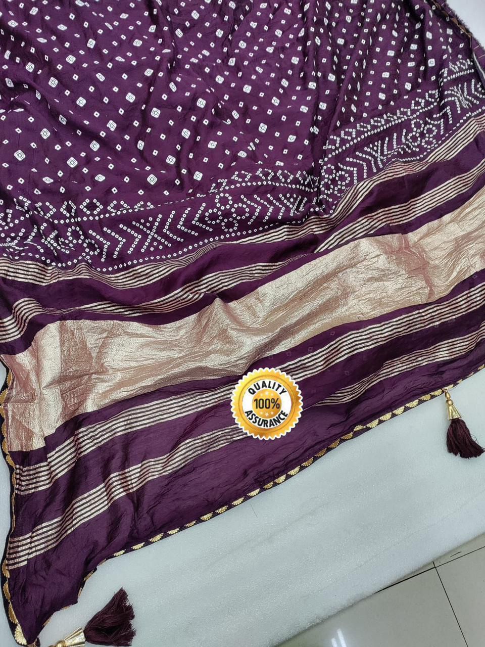 Kayatri New Cotton Silk Handmade Bandhej Print Saree
