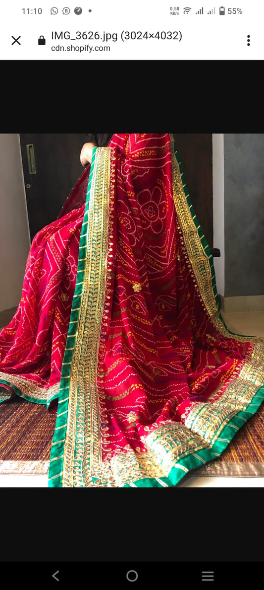 Kayatri New Lounch Chunri Bandhej Georgette Fabric Saree