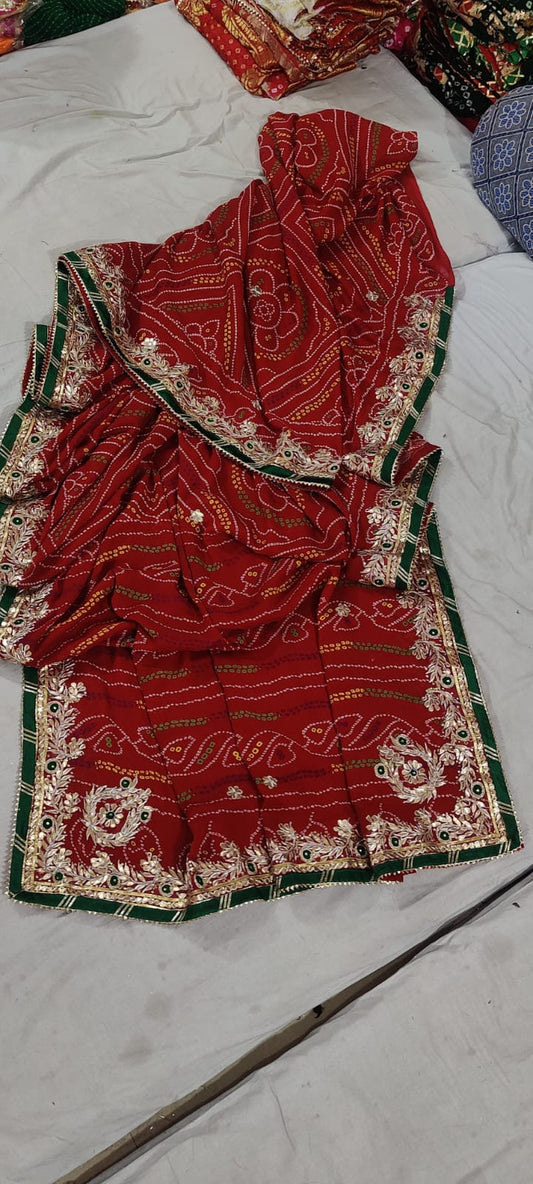 Kayatri New Hand Gotapatti Work Chunri Saree