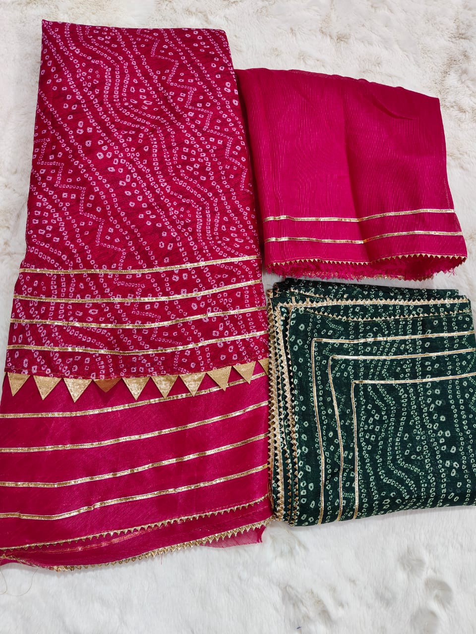 Kayatri Kota Doria Bandhej Print Gota Bijiya Work Lehenga