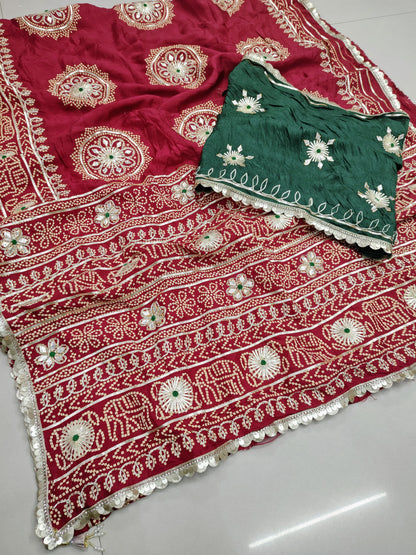 Kayatri New Pure Upada Silk Fabric Rajwadi Style Saree